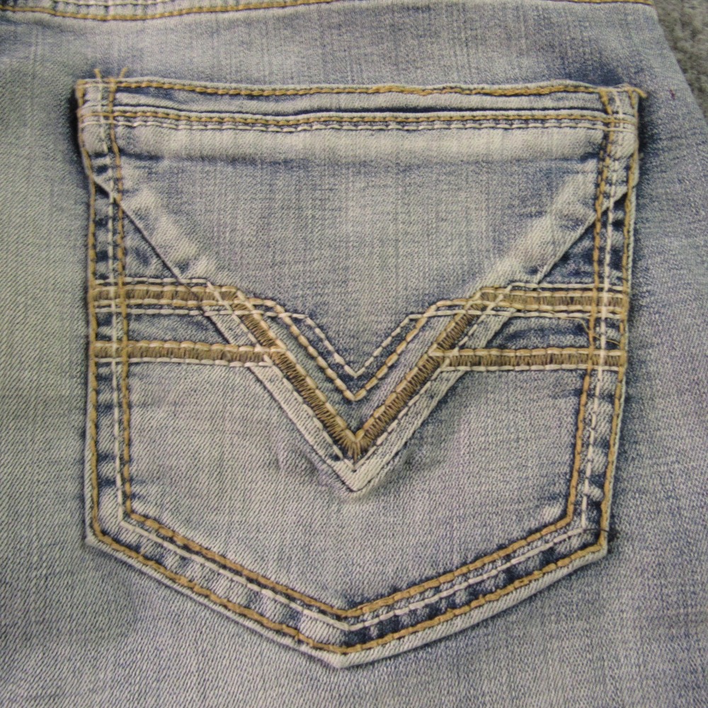 BKE Seth Jeans Men 36x34 Loose Blue Light Wash Straight Leg Stretch Thick Stitch - Picture 10 of 16